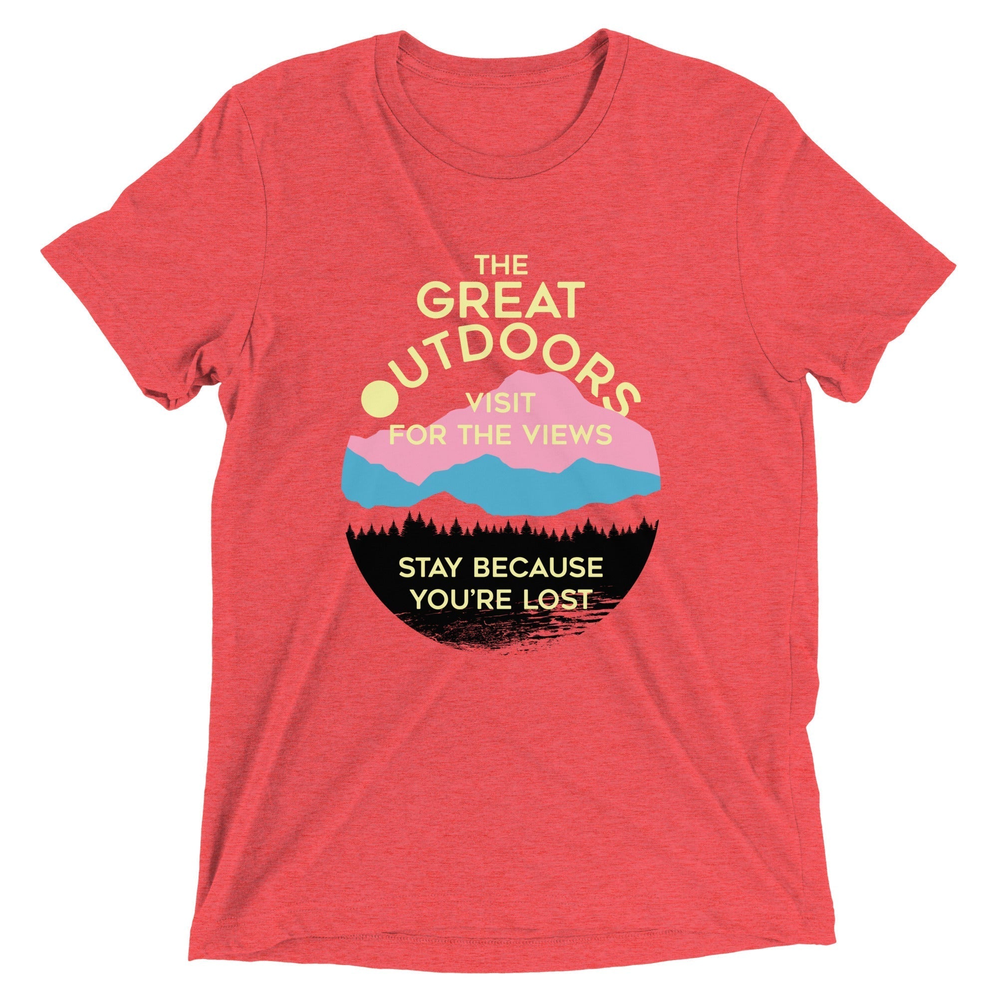 The Great Outdoors Men's Tri-Blend Tee Hoodie, Sweatshirt | PureTeeCo.com (Image 5)