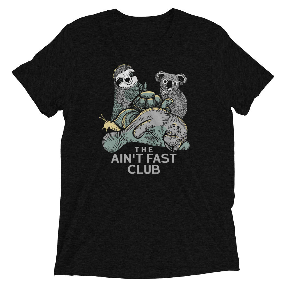 The Ain't Fast Club Men's Tri-Blend Tee Hoodie, Sweatshirt | PureTeeCo.com (Image 1)
