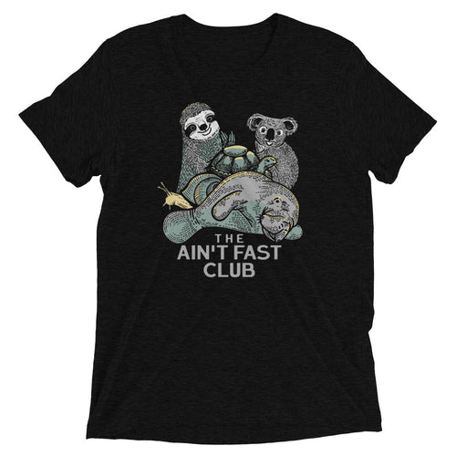The Ain't Fast Club Men's Tri-Blend Tee Hoodie, Sweatshirt | PureTeeCo.com (Image 1)