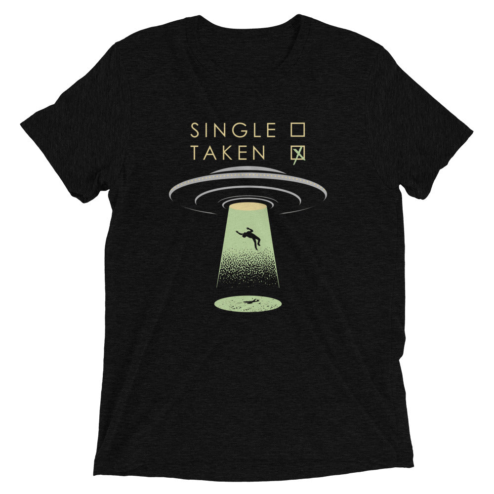 Single Taken UFO Men's Tri-Blend Tee Hoodie, Sweatshirt | PureTeeCo.com (Image 2)