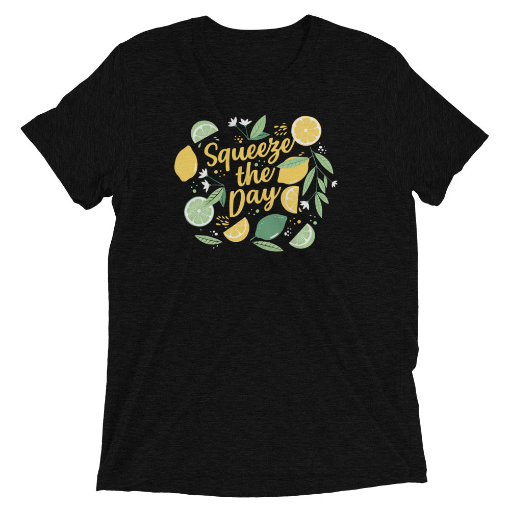 Squeeze The Day Men's Tri-Blend Tee Hoodie, Sweatshirt | PureTeeCo.com (Image 2)