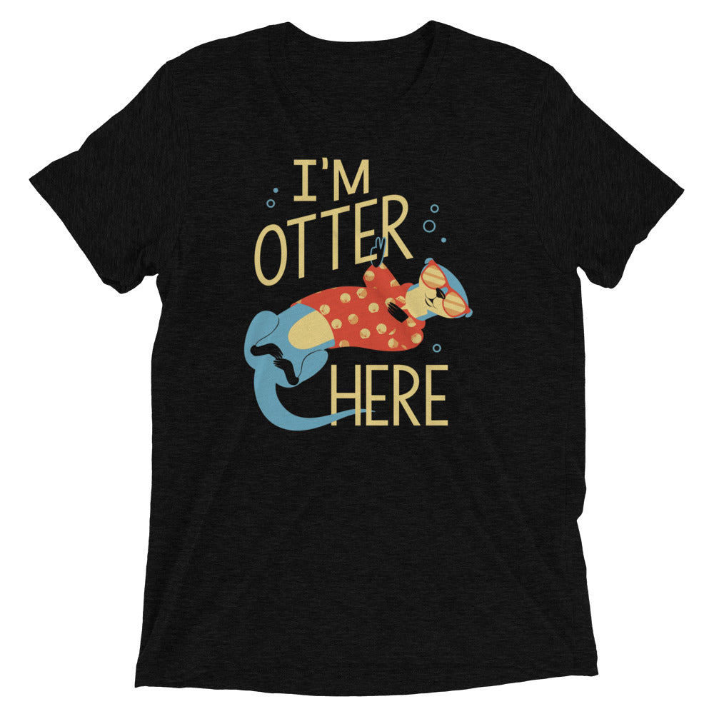 I'm Otter Here Men's Tri-Blend Tee Hoodie, Sweatshirt | PureTeeCo.com (Image 2)