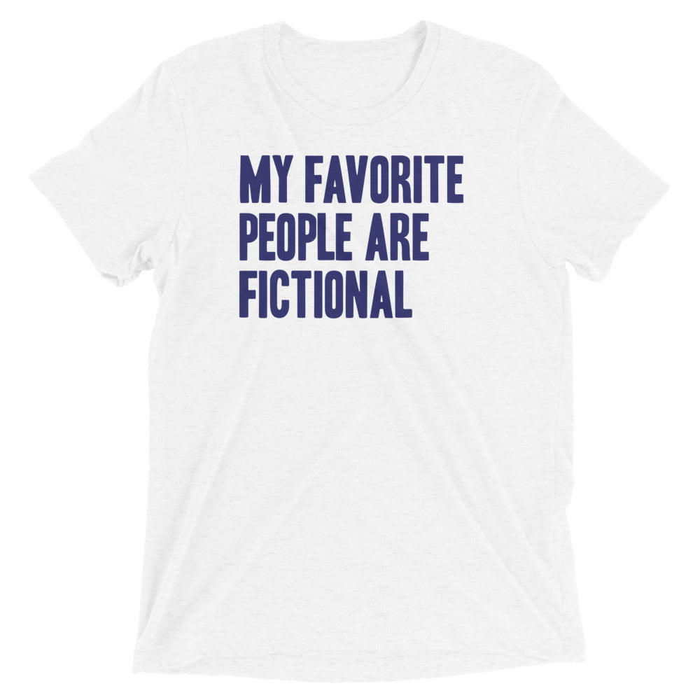 My Favorite People Are Fictional Men's Tri-Blend Tee Hoodie, Sweatshirt | PureTeeCo.com (Image 4)