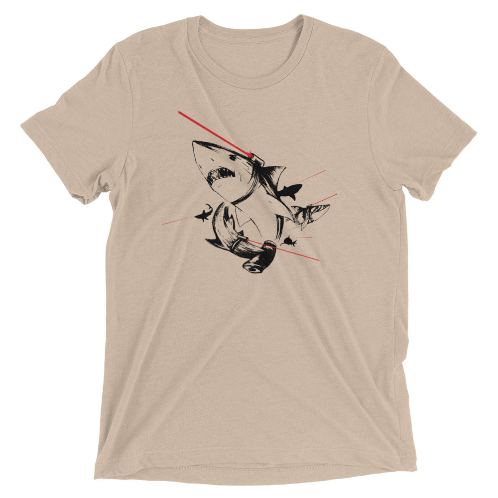 Sharks With Lasers Men's Tri-Blend Tee Hoodie, Sweatshirt | PureTeeCo.com (Image 4)