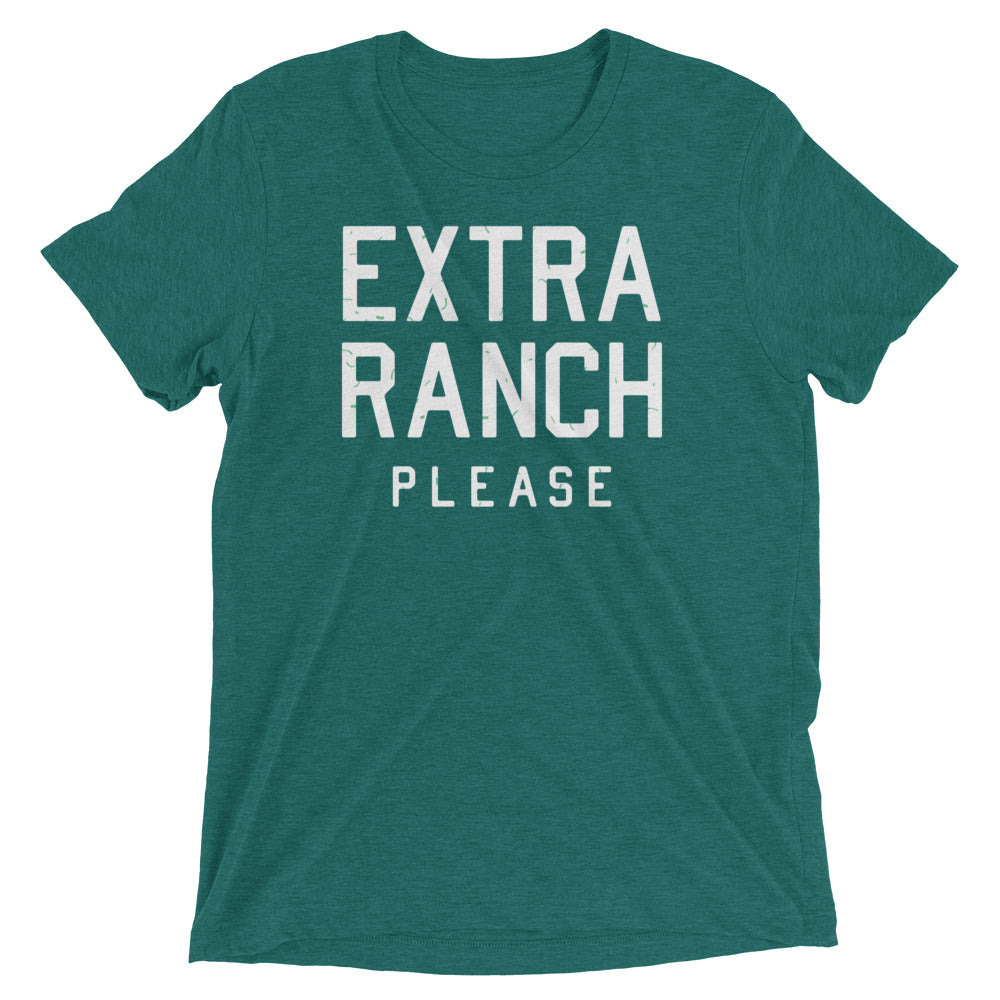 Extra Ranch Please Men's Tri-Blend Tee Hoodie, Sweatshirt | PureTeeCo.com (Image 5)
