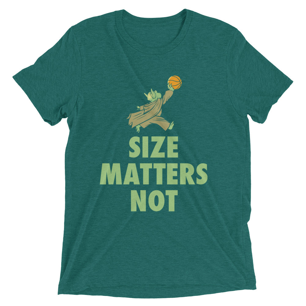 Size Matters Not Men's Tri-Blend Tee Hoodie, Sweatshirt | PureTeeCo.com (Image 1)