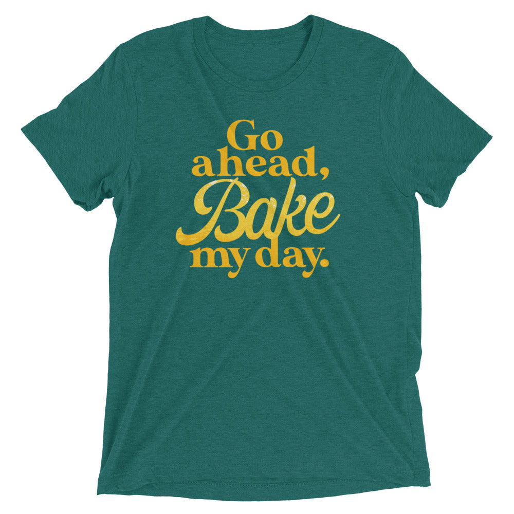 Go Ahead, Bake My Day Men's Tri-Blend Tee Hoodie, Sweatshirt | PureTeeCo.com (Image 5)