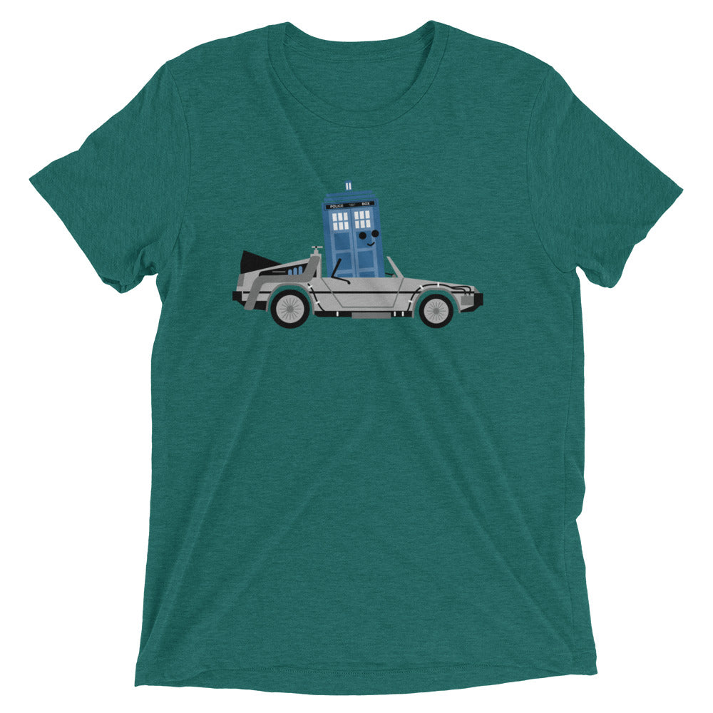 Time Machine x Two Men's Tri-Blend Tee Hoodie, Sweatshirt | PureTeeCo.com (Image 1)