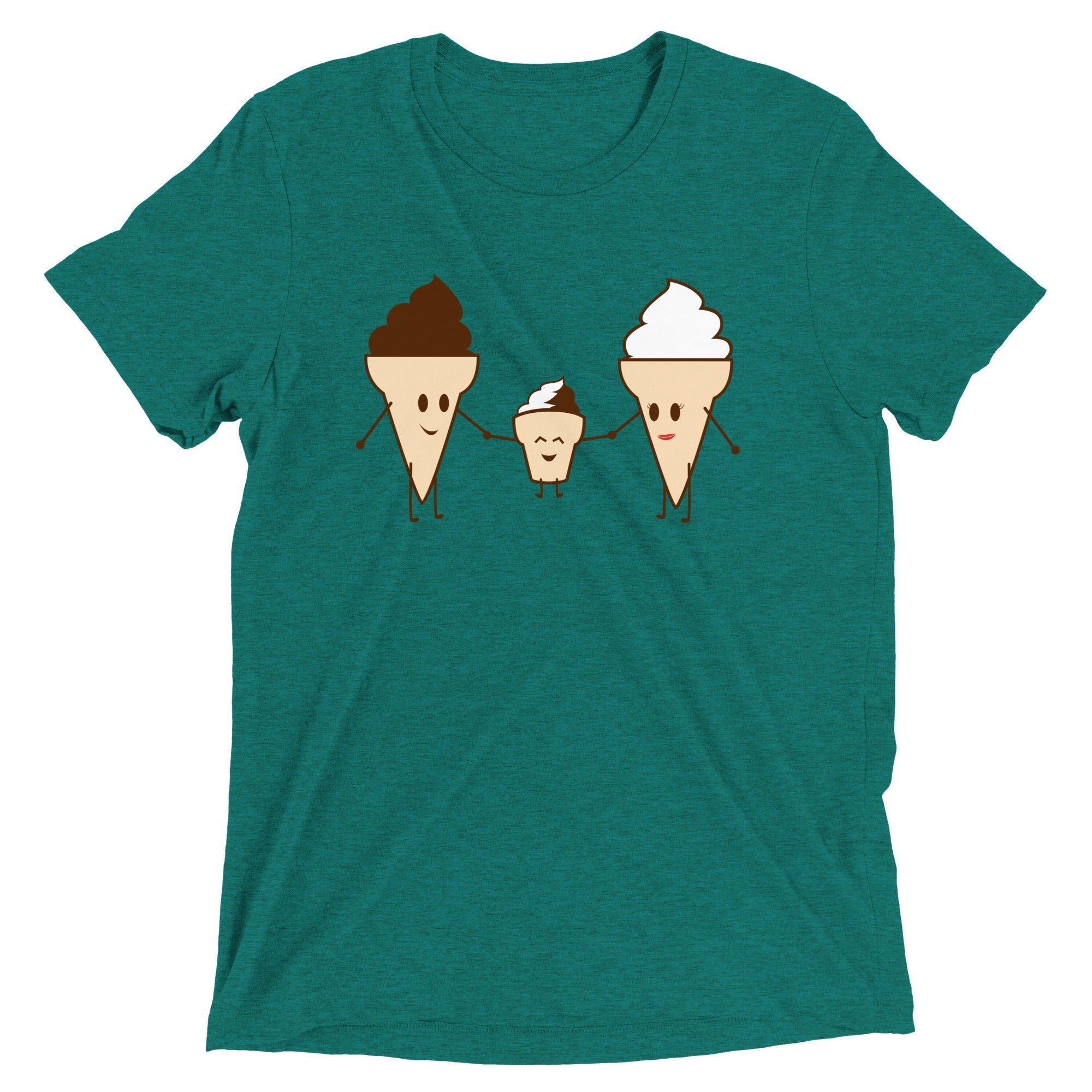 Ice Cream Family Men's Tri-Blend Tee Hoodie, Sweatshirt | PureTeeCo.com (Image 1)