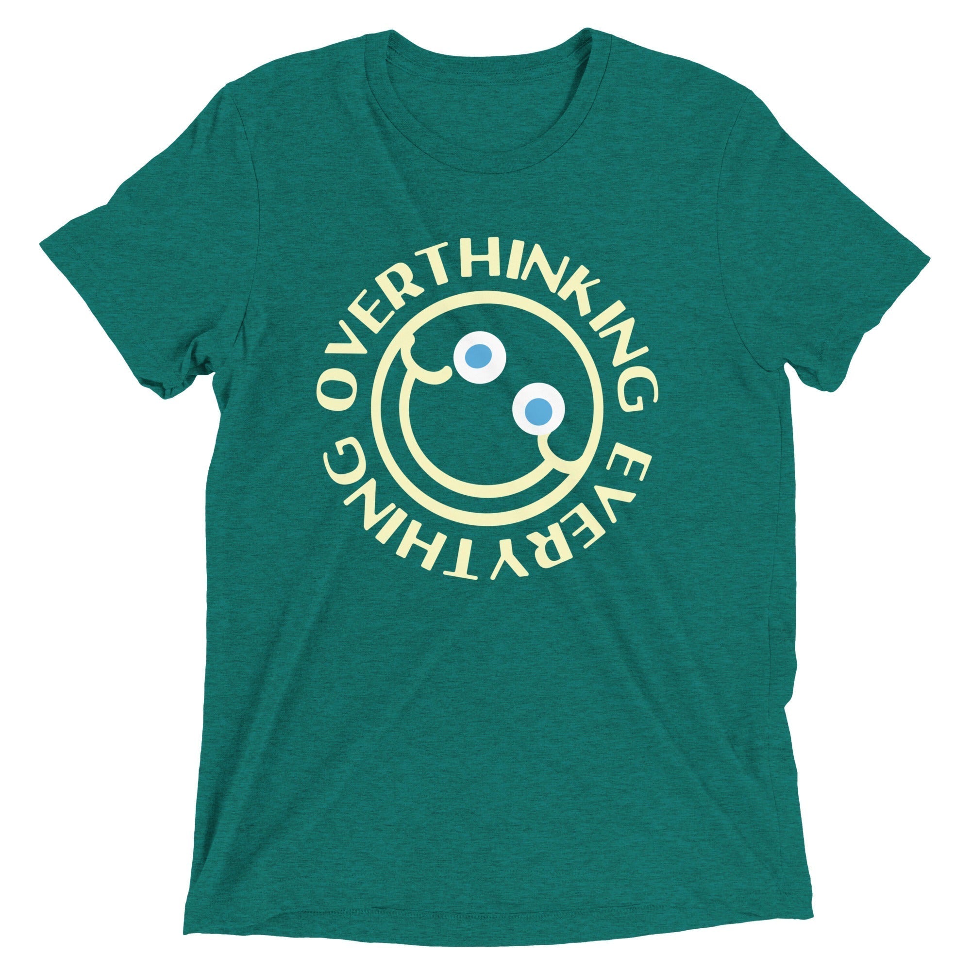 Overthinking Everything Men's Tri-Blend Tee Hoodie, Sweatshirt | PureTeeCo.com (Image 3)