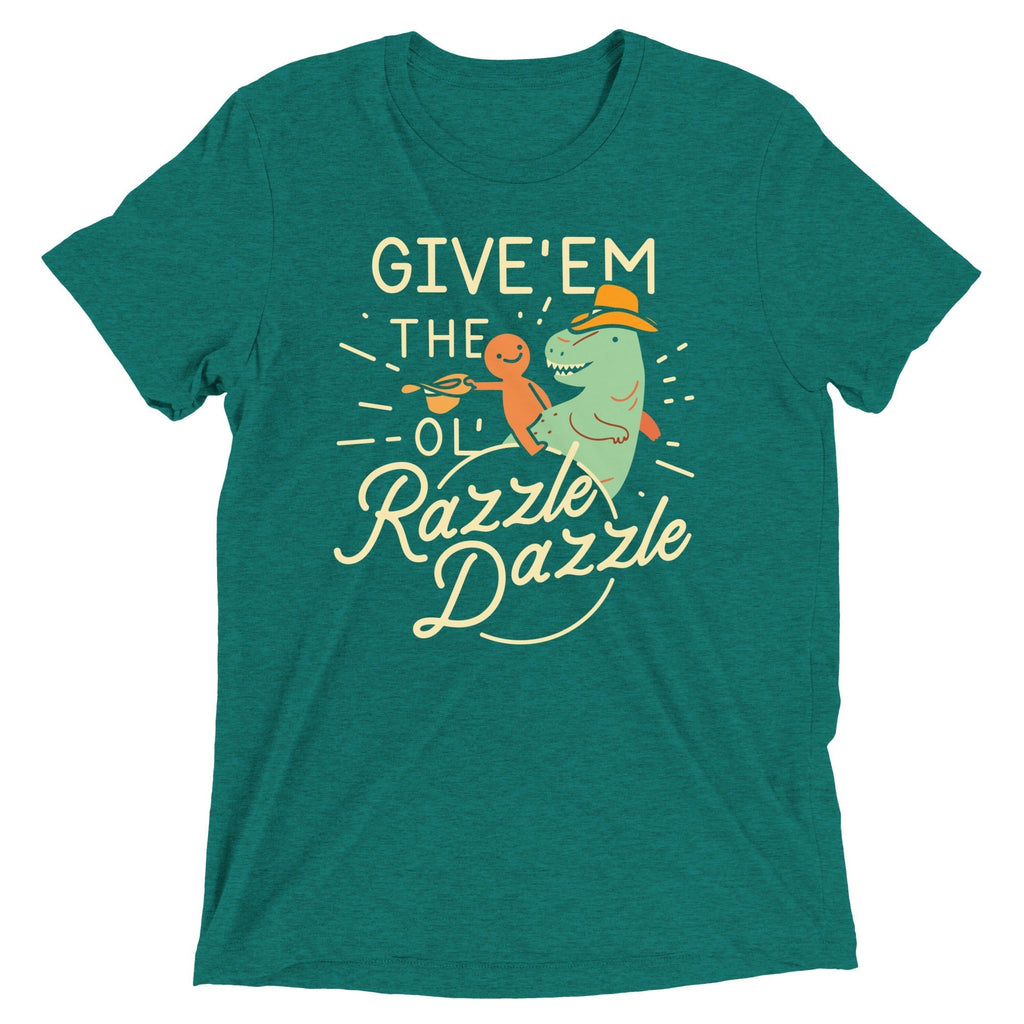 Give'em The Ol' Razzle Dazzle Men's Tri-Blend Tee Hoodie, Sweatshirt | PureTeeCo.com (Image 3)