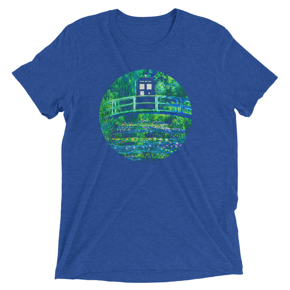Water Lilies Police Box Men's Tri-Blend Tee Hoodie, Sweatshirt | PureTeeCo.com (Image 3)
