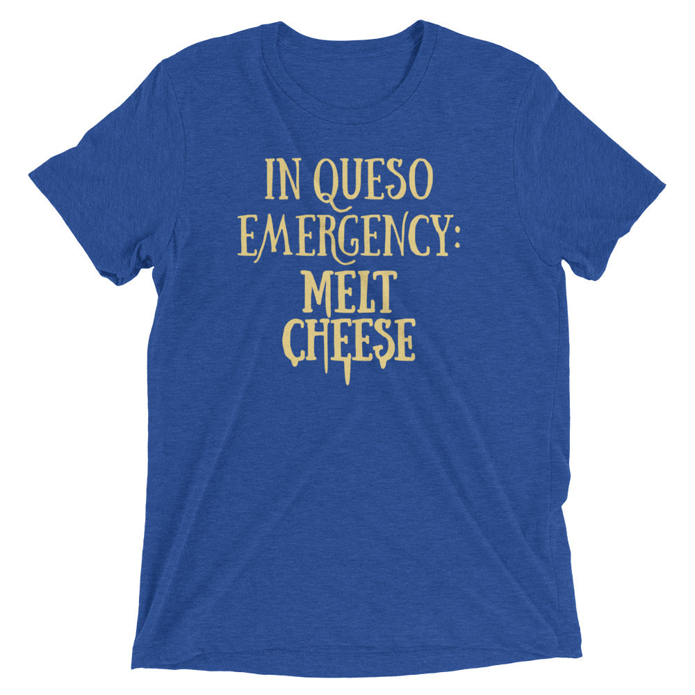 In Queso Emergency: Melt Cheese Men's Tri-Blend Tee Hoodie, Sweatshirt | PureTeeCo.com (Image 4)