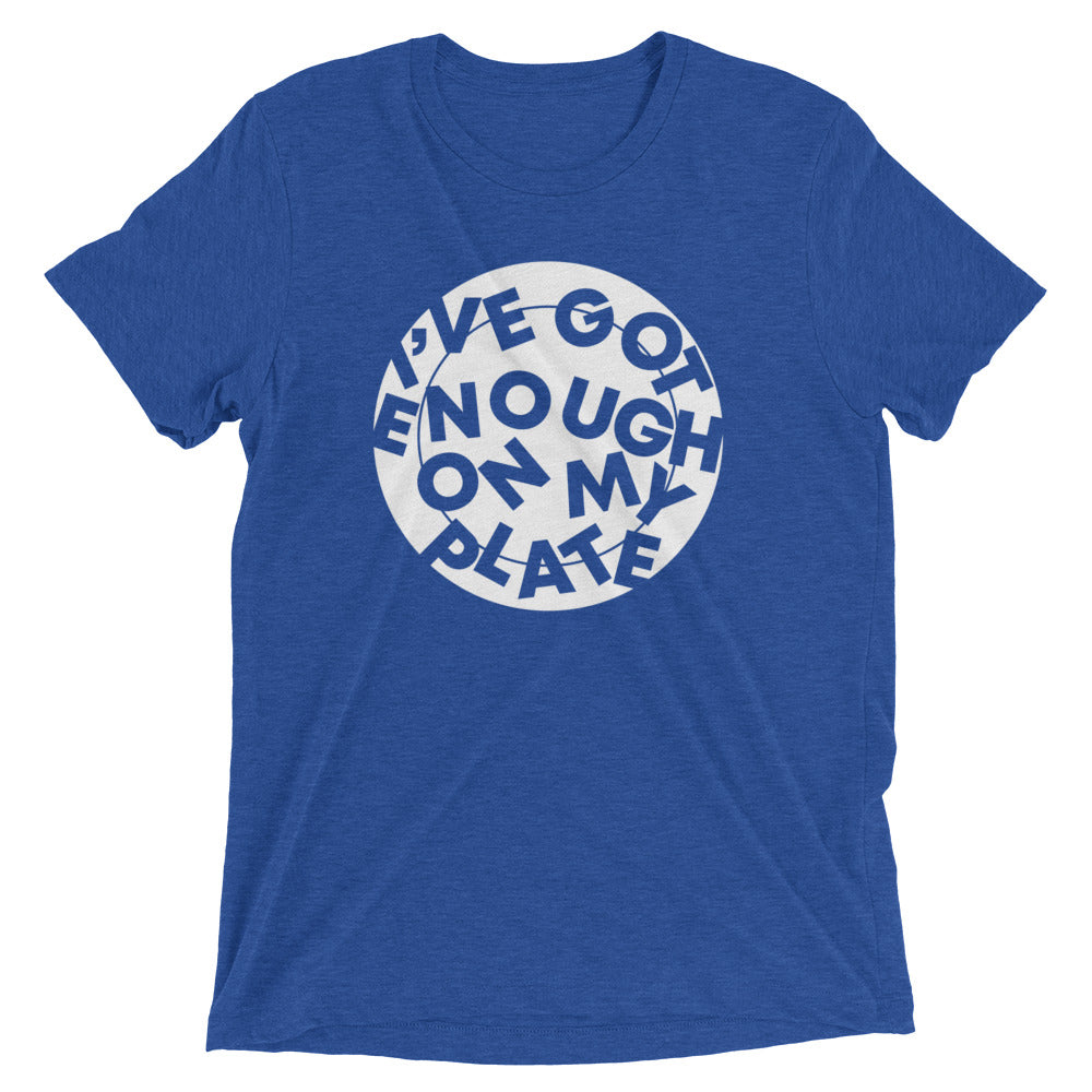I've Got Enough On My Plate Men's Tri-Blend Tee Hoodie, Sweatshirt | PureTeeCo.com (Image 4)
