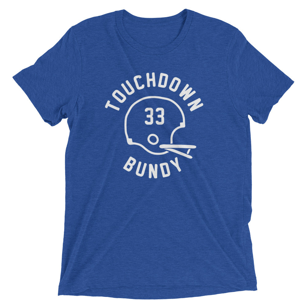Touchdown Bundy Men's Tri-Blend Tee Hoodie, Sweatshirt | PureTeeCo.com (Image 1)