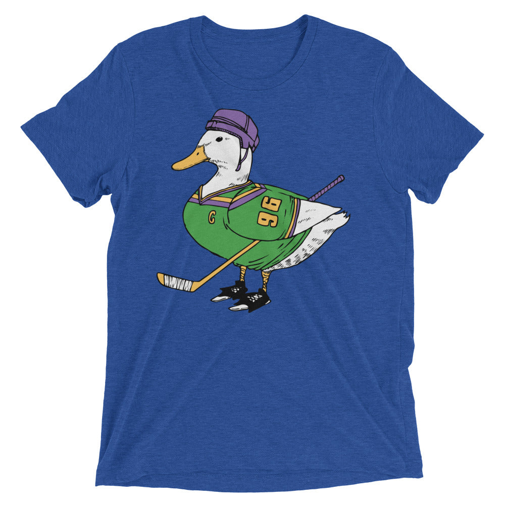 Mighty Duck Men's Tri-Blend Tee Hoodie, Sweatshirt | PureTeeCo.com (Image 1)