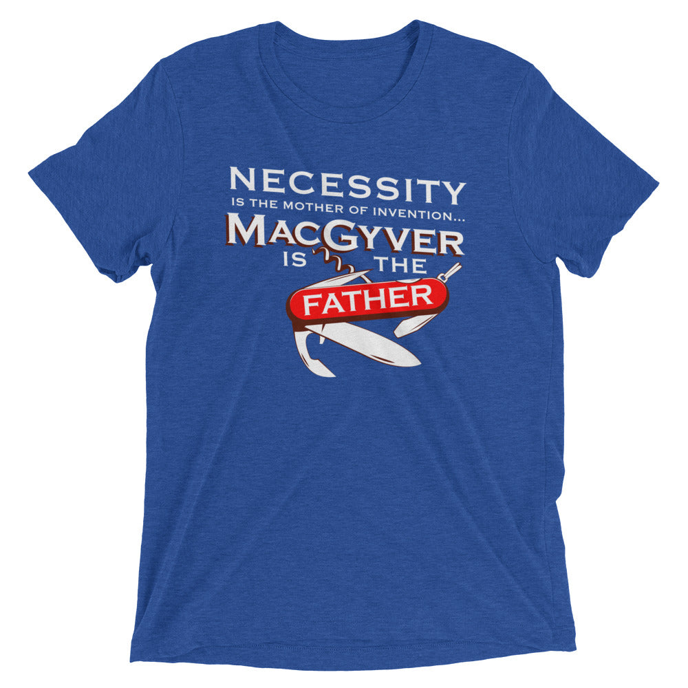 Necessity Is The Mother Men's Tri-Blend Tee Hoodie, Sweatshirt | PureTeeCo.com (Image 3)