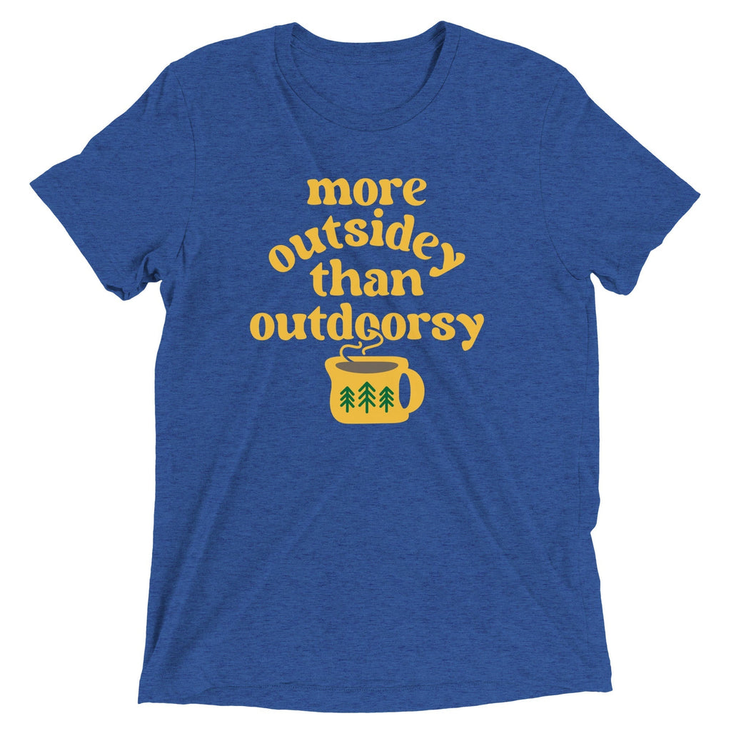 More Outsidey Than Outdoorsy Men's Tri-Blend Tee Hoodie, Sweatshirt | PureTeeCo.com (Image 3)