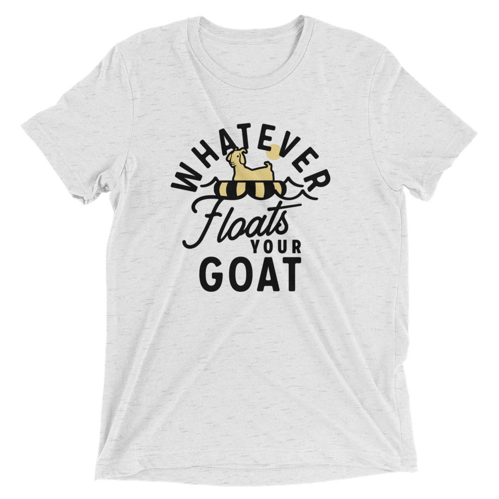 Whatever Floats Your Goat Men's Tri-Blend Tee Hoodie, Sweatshirt | PureTeeCo.com (Image 5)