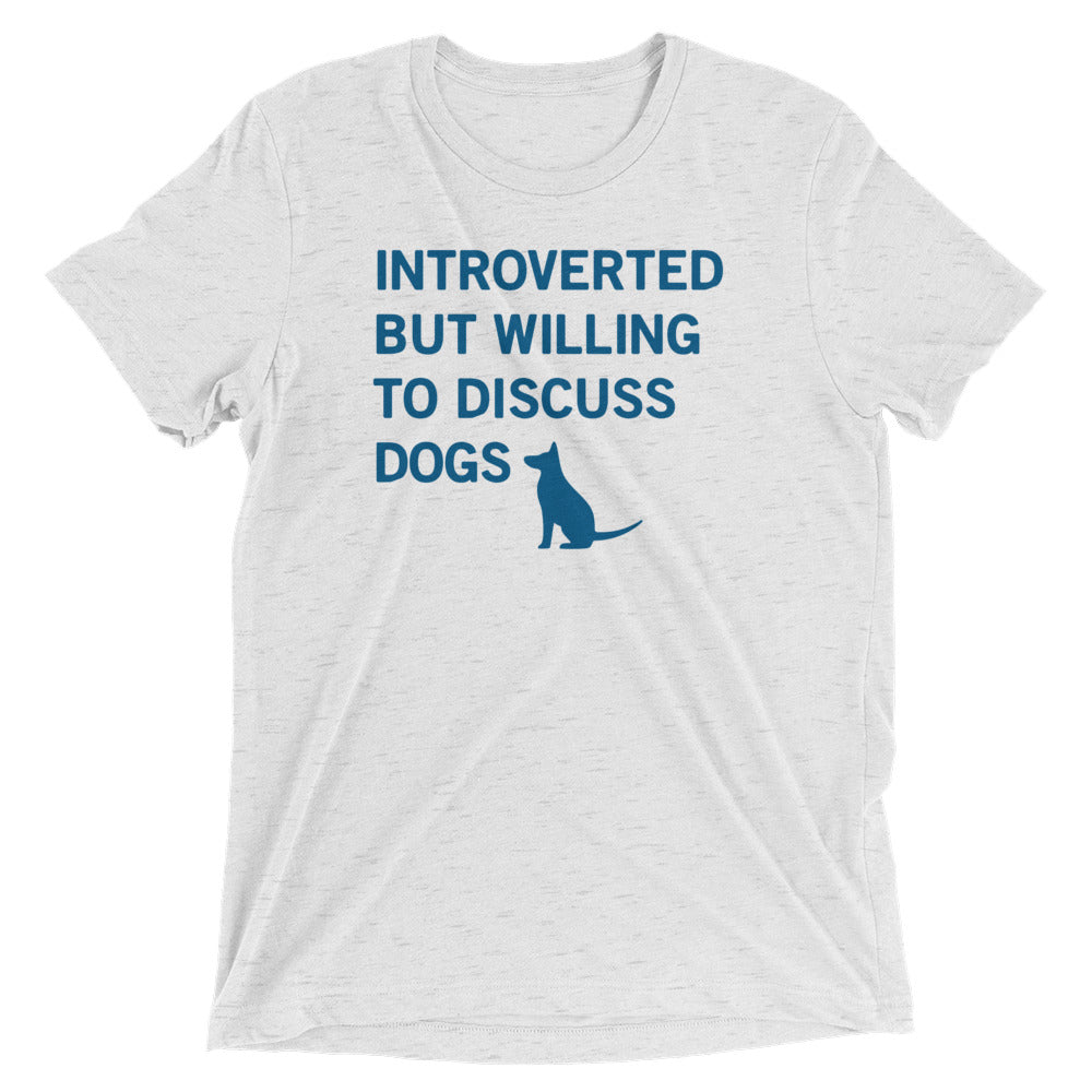 Introverted But Willing To Discuss Dogs Men's Tri-Blend Tee Hoodie, Sweatshirt | PureTeeCo.com (Image 5)