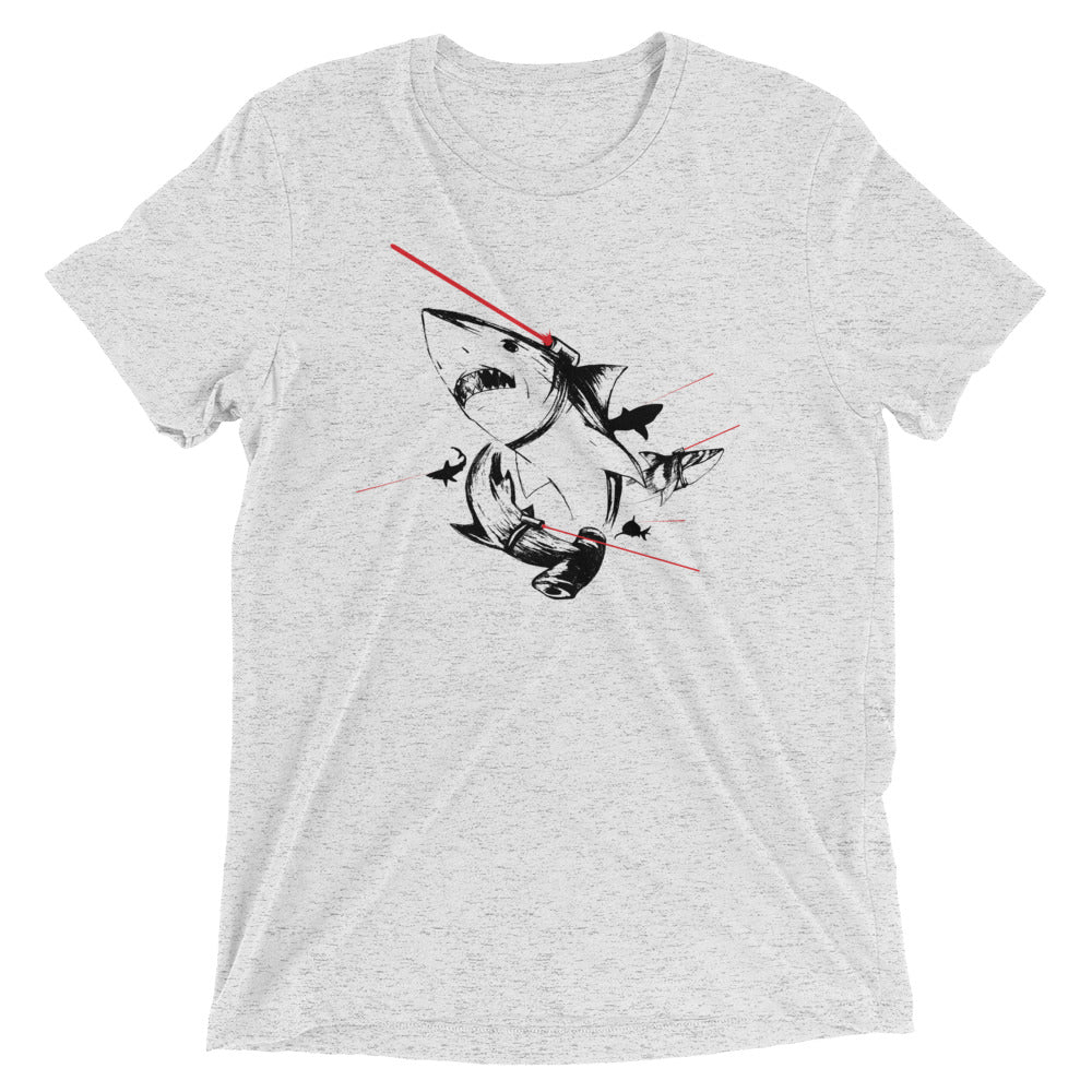 Sharks With Lasers Men's Tri-Blend Tee Hoodie, Sweatshirt | PureTeeCo.com (Image 5)