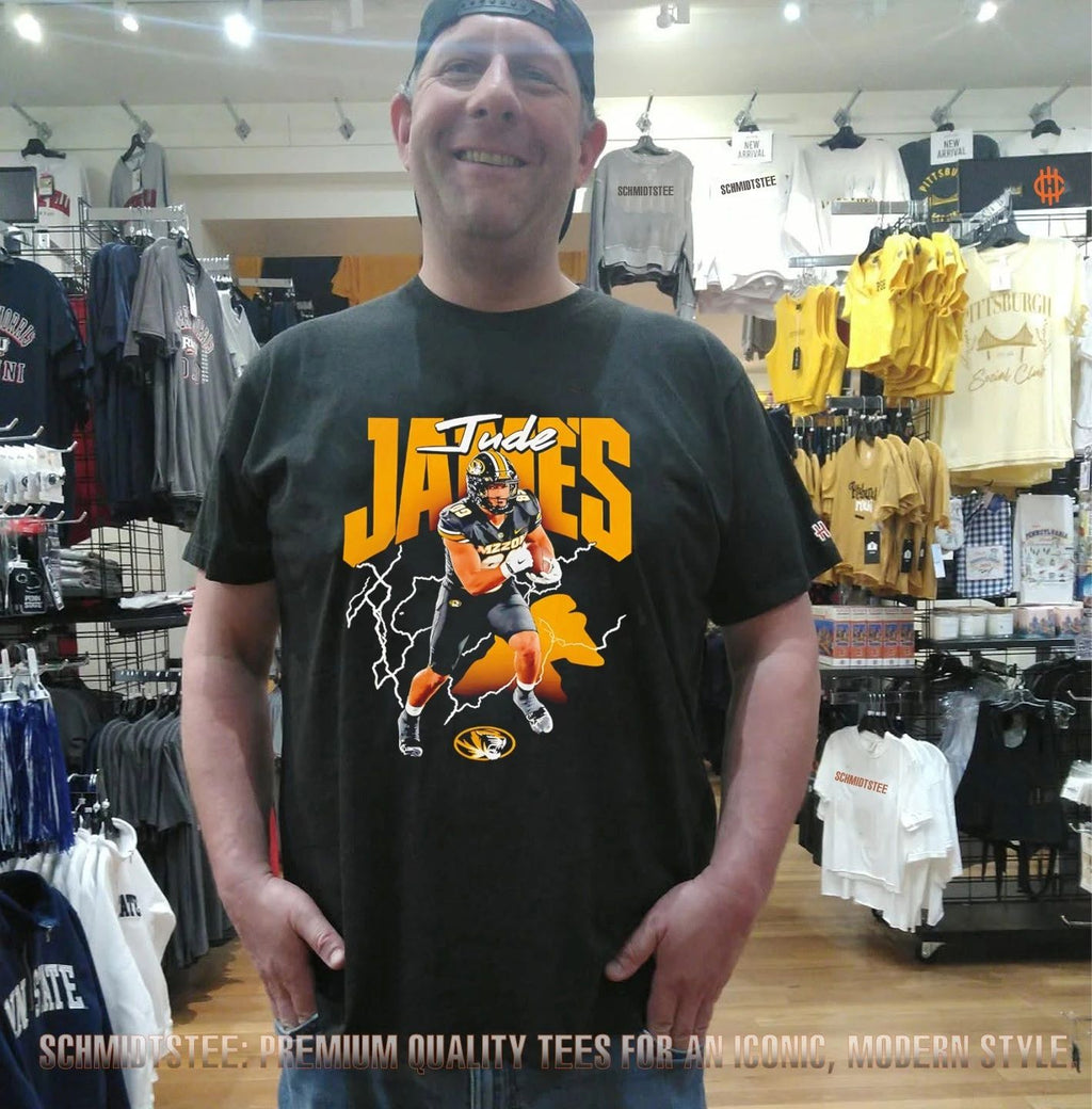Jude James Missouri Tigers Football NCAA Lightning Illustration Shirt