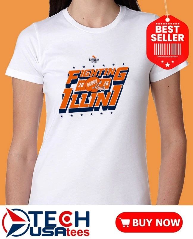 Gameday Spirit Illinois Fighting Illini Football helmet logo shirt