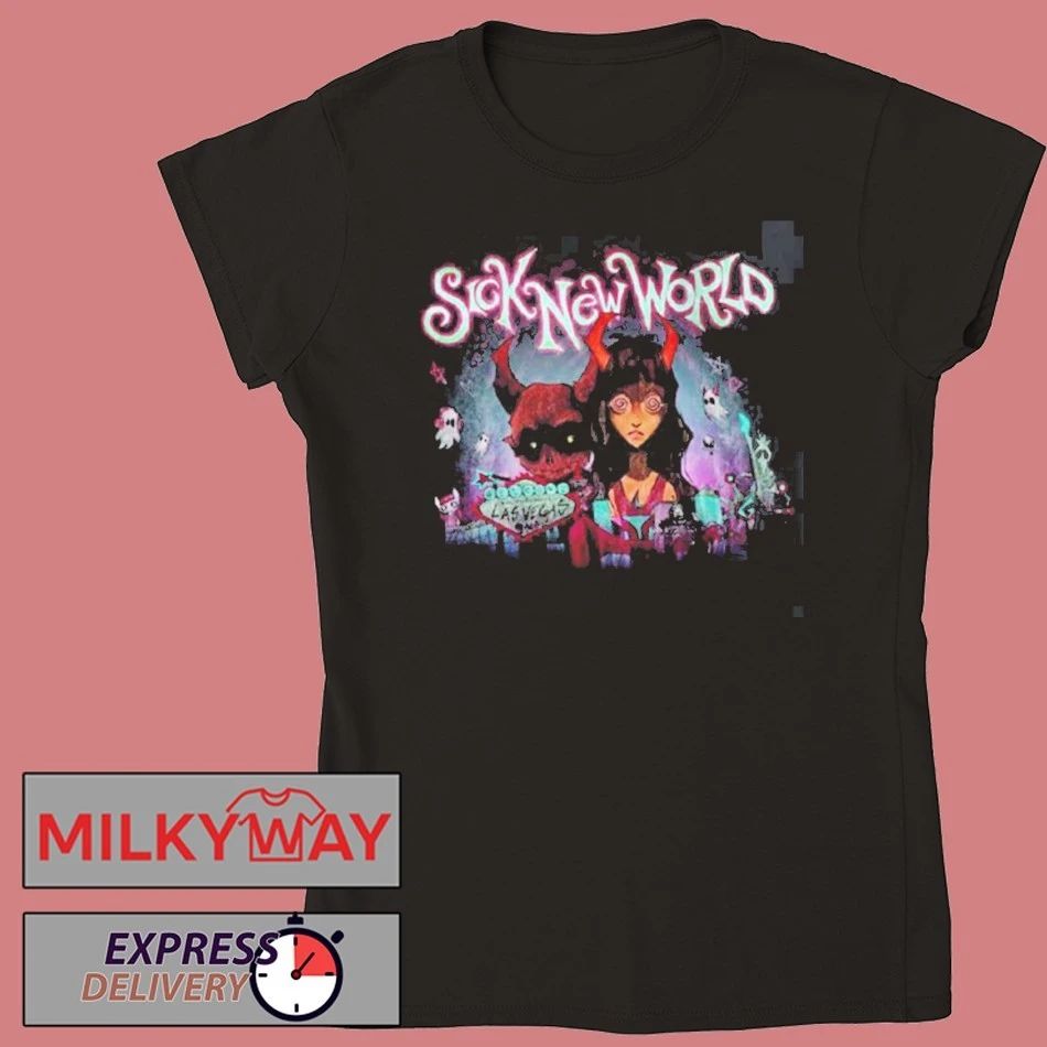 Sick New World Las Vegas 2026 Festival Merch Tee At Las Vegas Festival Grounds On April 25 2026 Red Devil Two Sided T-Shirt