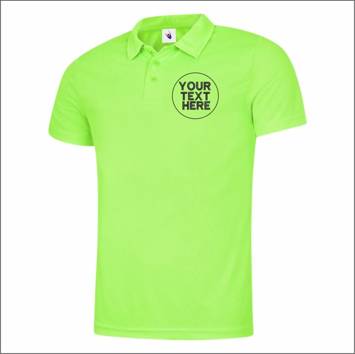 Personalised Custom Embroidered Mens Ultra Cool Poloshirt Polyester Workwear TOP