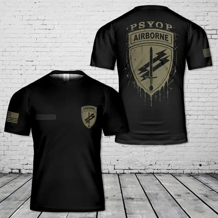 Custom Name US Army Civil Affairs PSYOP T-Shirt 3D
