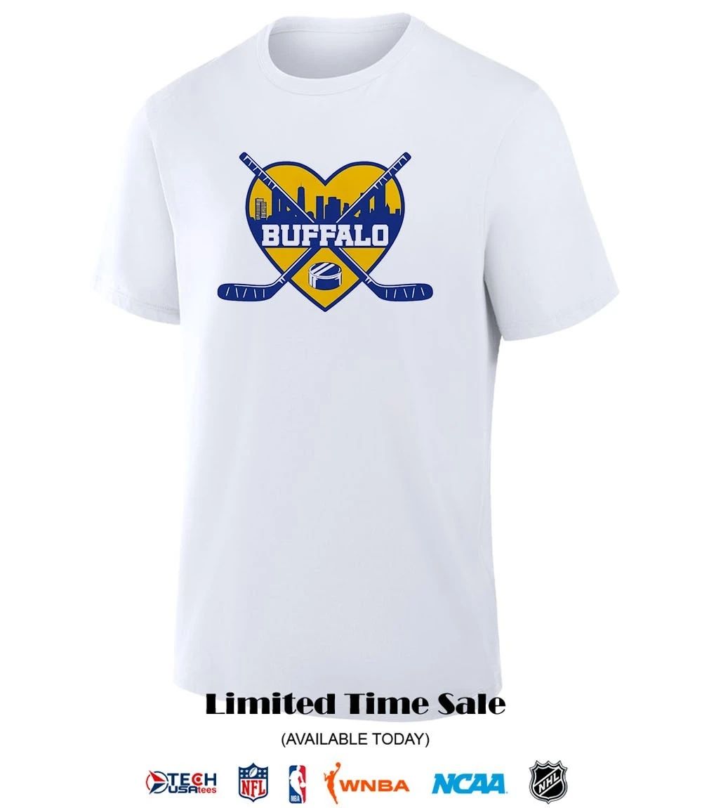 Buffalo Sabres Hockey 2026 skyline heart shirt