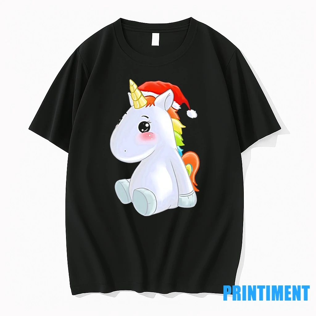 Rainbow Unicorn Santa Hat Christmas Cute Tshirts Sweater