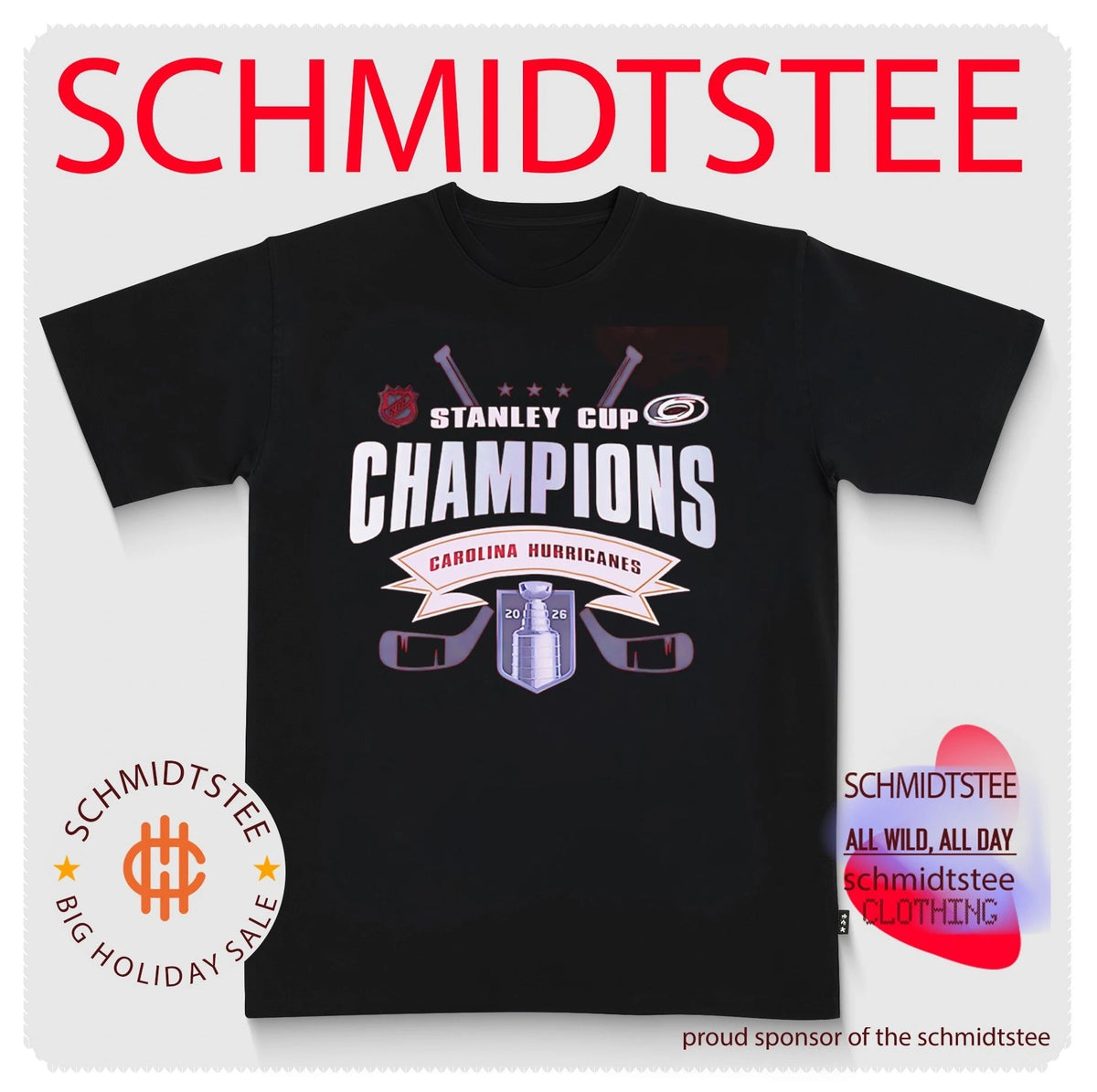 Carolina Hurricanes 2026 Stanley Cup Champions hockey trophy shirt
