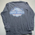 Indian Shores Florida Men Long Sleeve Pocket T Shirt Fishing Surf Tee Small