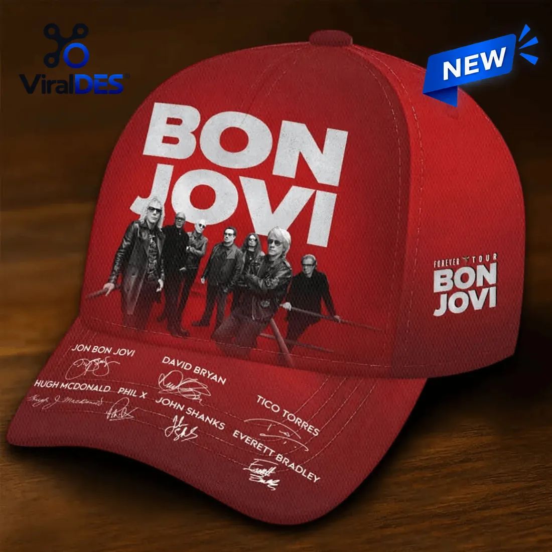 Bon Jovi Forever Tour Red Baseball Cap