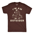 Mens Funny T Shirts Im An Outsider Sarcastic Bigfoot Graphic Novelty Tee for Men
