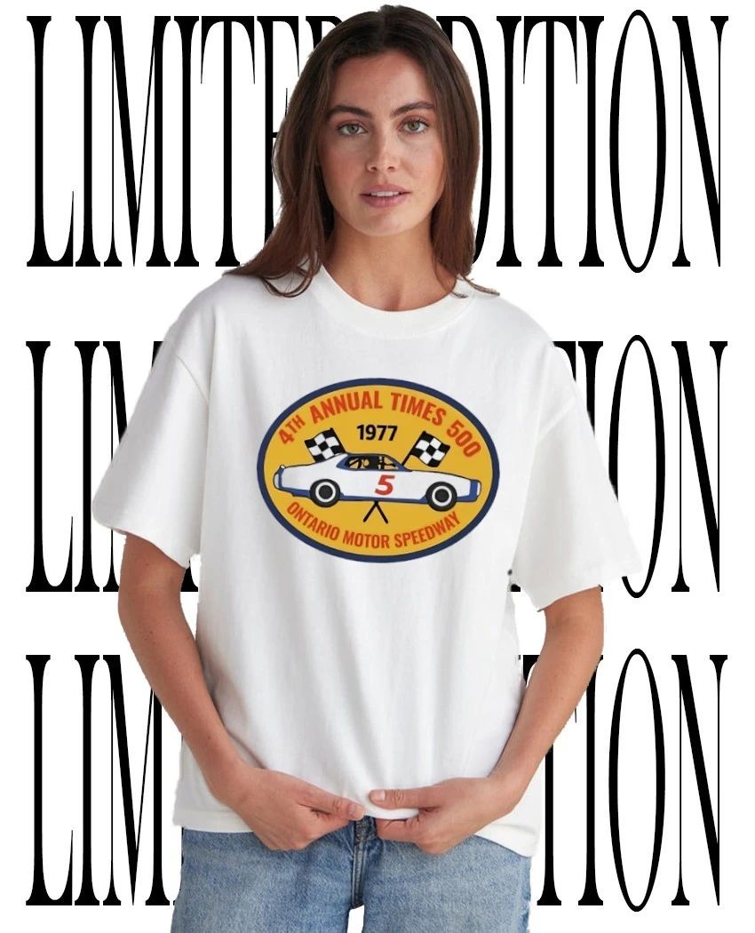 NASCAR Ontario Motor Speedway 4th Annual Times 500 1977 car logo shirt