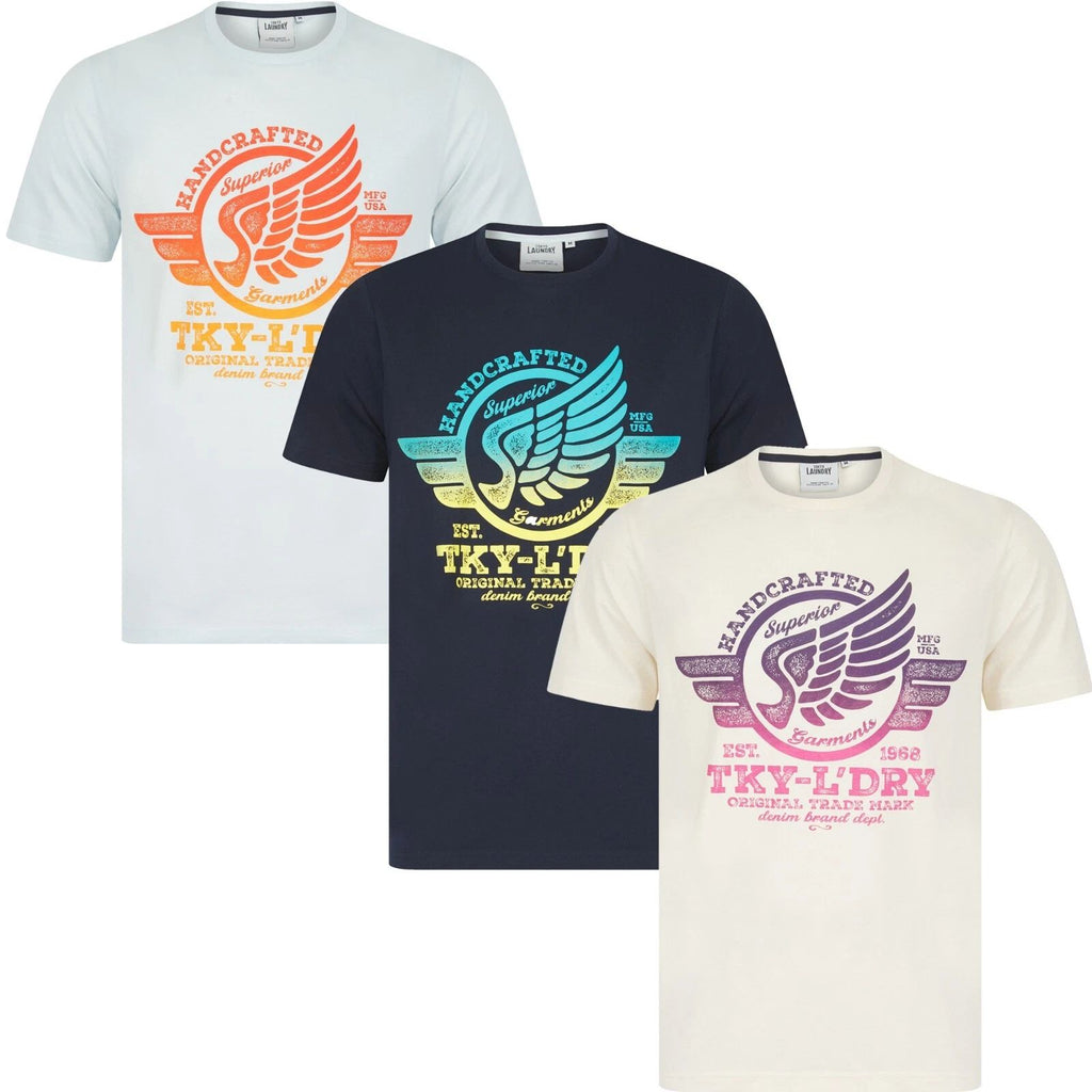 Men's Tokyo Laundry Short Sleeve T-Shirt Crew Neck 100% Cotton Casual Summer Top