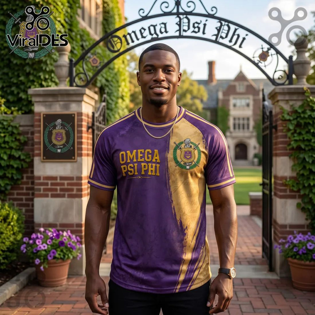 Premium Omega Psi Phi Purple and Gold Shirt