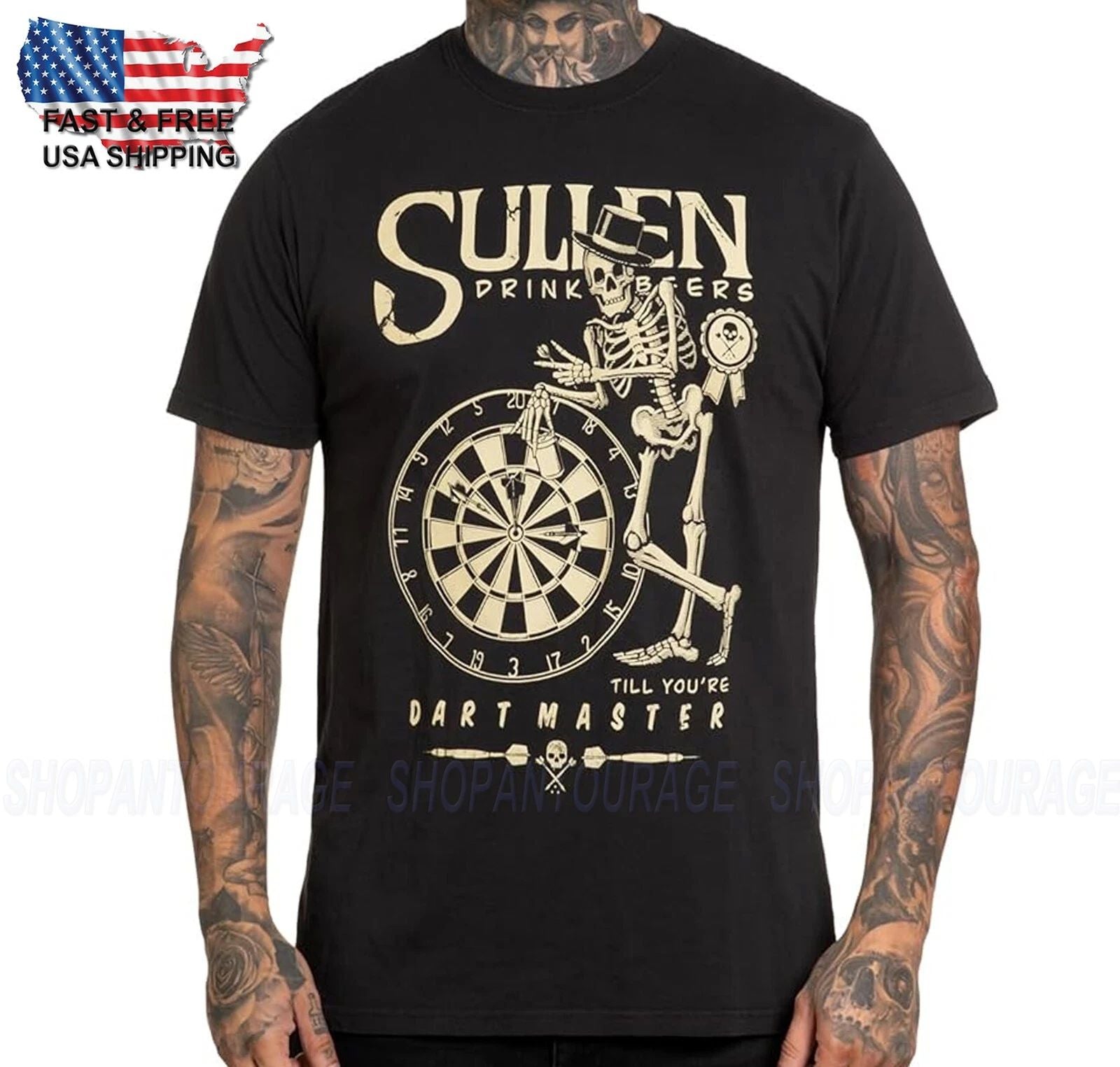 Sullen Art Collective Dart Master Premium SCM5774 Short Sleeve T-shirt For Men