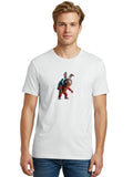 Astronaut-Rabbit Mens Graphic Tee, 100% Cotton, Casual Summer Wear