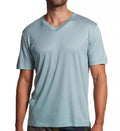 Zimmerli 8896009 Sustainable Luxury Short Sleeve V-Neck T-Shirt (Blue Grey L)