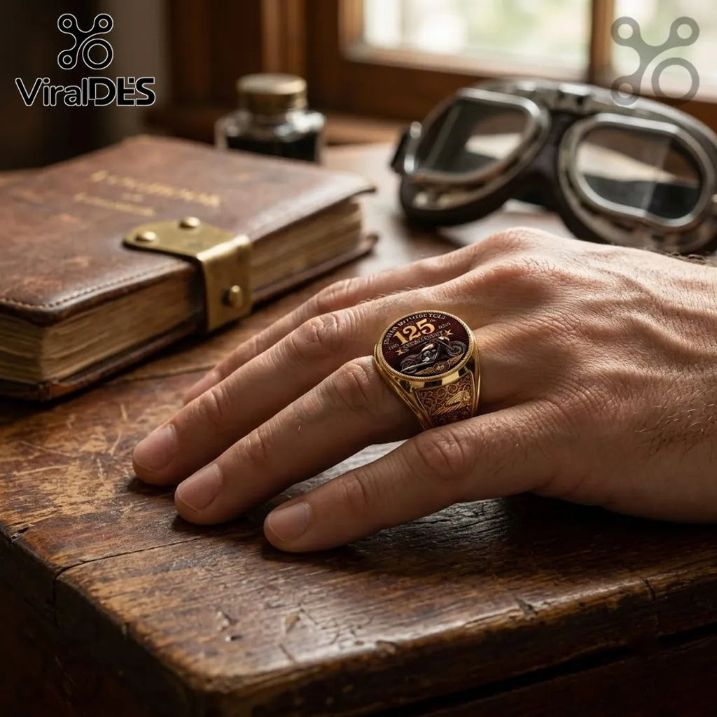 Indian Motorcycle 125th Anniversary Gold Ring