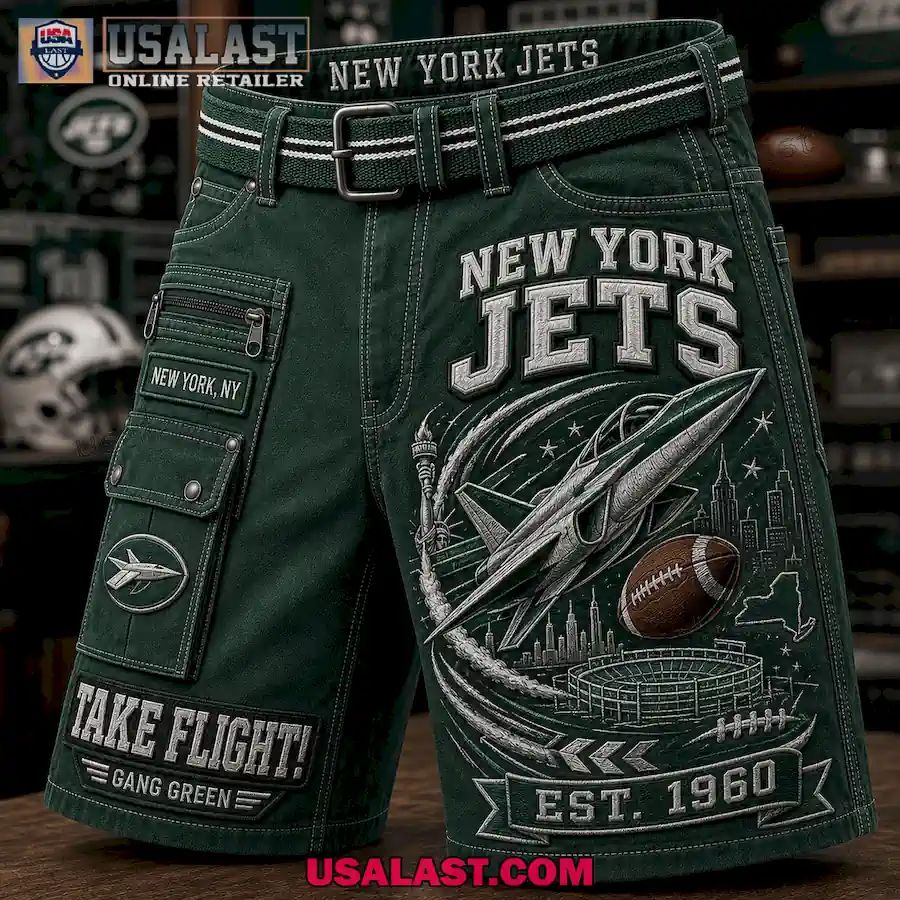 New York Jets Take Flight Gang Green Est 1960 Men Cargo Short