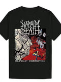 Men'S Summer Casual Crew Neck Polyester T-Shirt - "Napalm Death" Graphic Tee wit