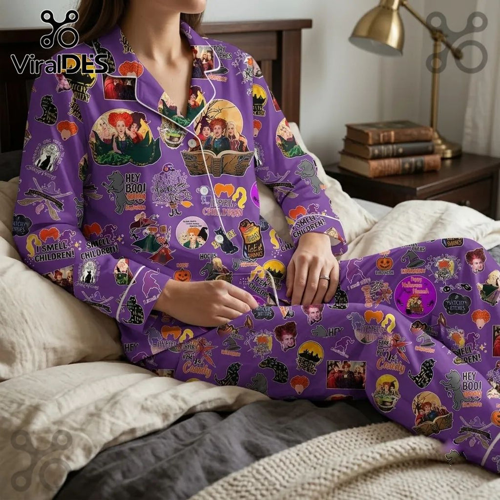 Hocus Pocus Sisters Purple Pajama Set