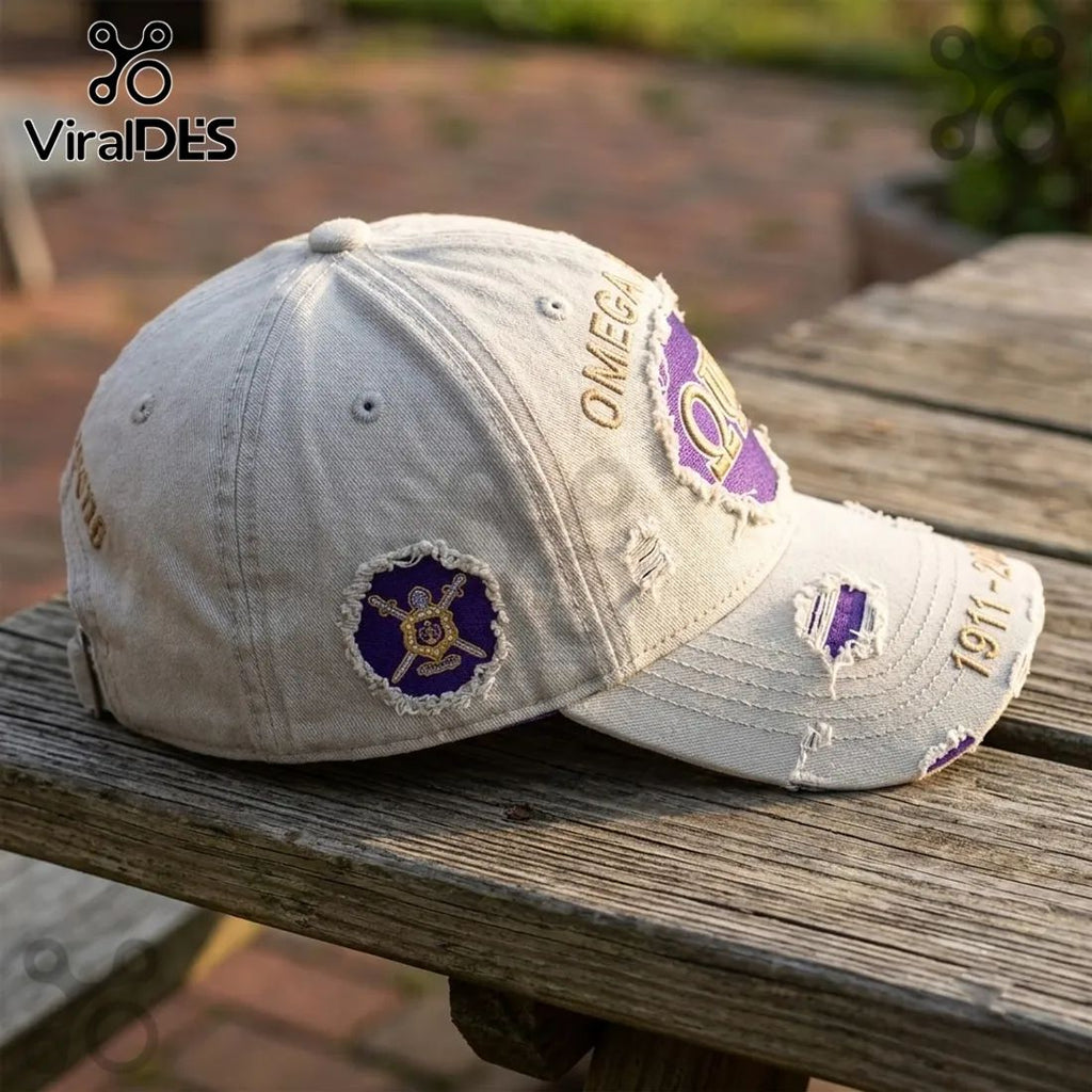 Omega Psi Phi 1911-2026 Distressed Baseball Cap