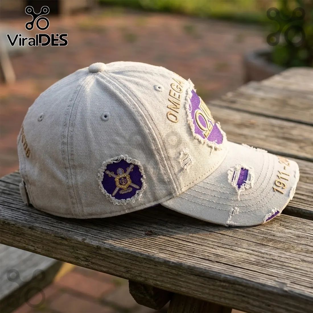 Omega Psi Phi 1911-2026 Distressed Baseball Cap