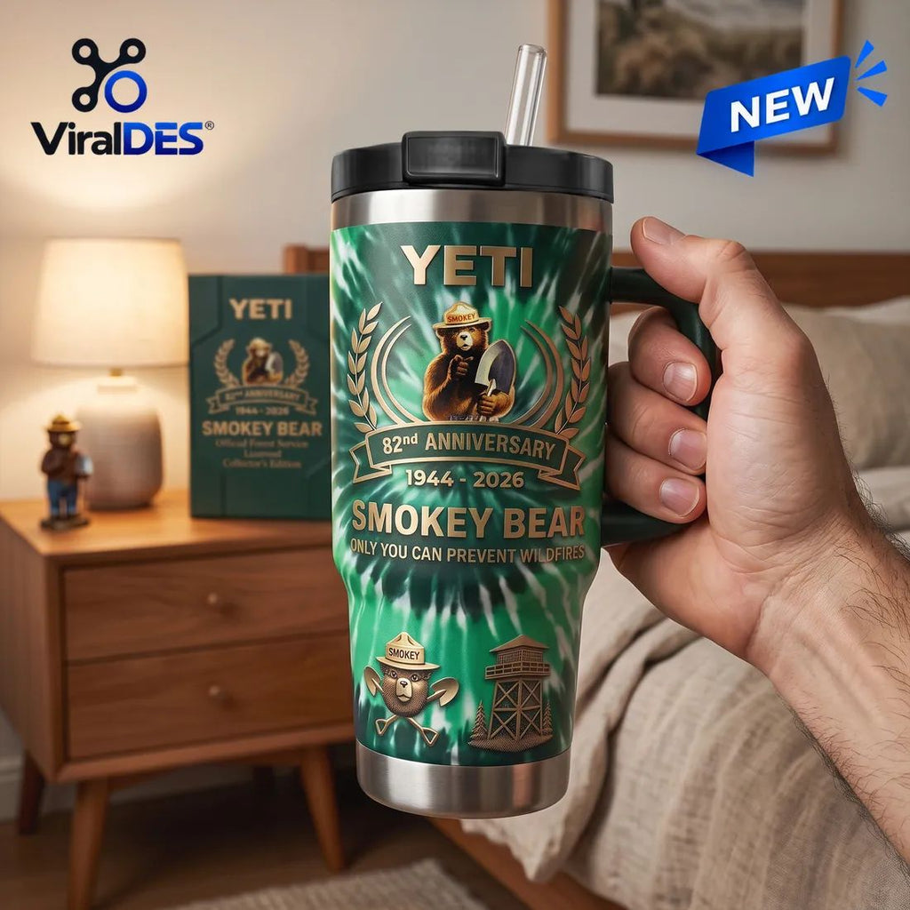 Smokey Bear 82nd Anniversary Green Stanley Tumbler