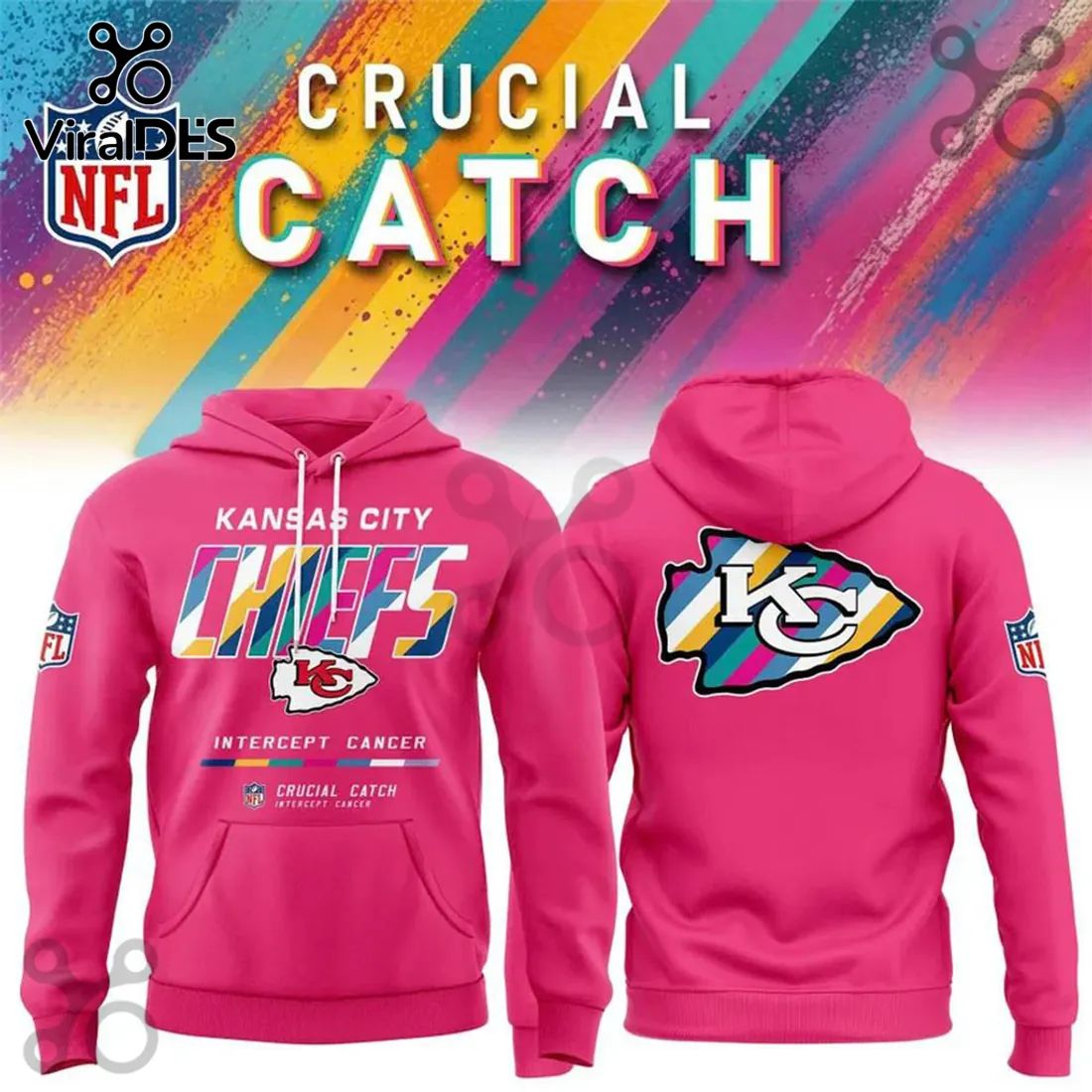 Kansas City Chiefs Crucial Catch Pink Hoodie
